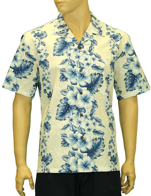 Cotton Hawaii Aloha Shirt Pacific Panel - Hawaiian Wedding Place