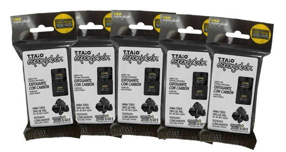 T.Taio Esponjabon Charcoal 5 Pack