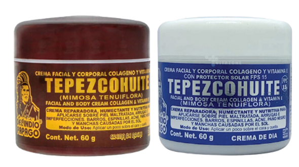 Del Indio Papago Tepezcohuite Day/Night Creams (2oz) COMBO!!!