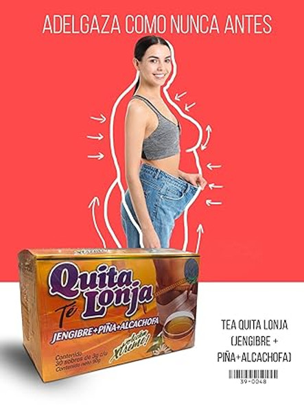 TE DE QUITA LONJA TEA Jegibre + Piña 30 Bags (Accion Xtreme) BAJA PANZA