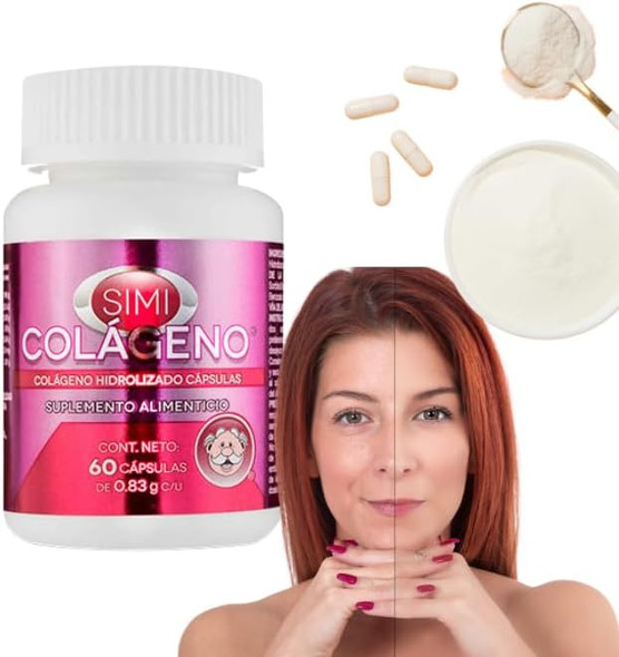 Simi Colageno Hidrolizado (60caps) 0.83 g c/u Suplemento Alimenticio/Simi Hydrolyzed Collagen (60caps)