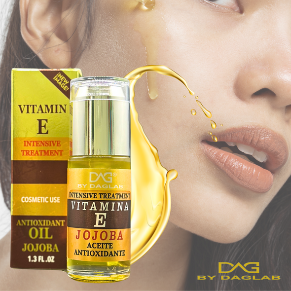 DAG BY DAGLAB Vitamin E Oil (1.3 Fl Oz) - Intensive Treatment for Cosmetic Use | Enriched with Jojoba, Aloe Vera, Argan, and Glycerin