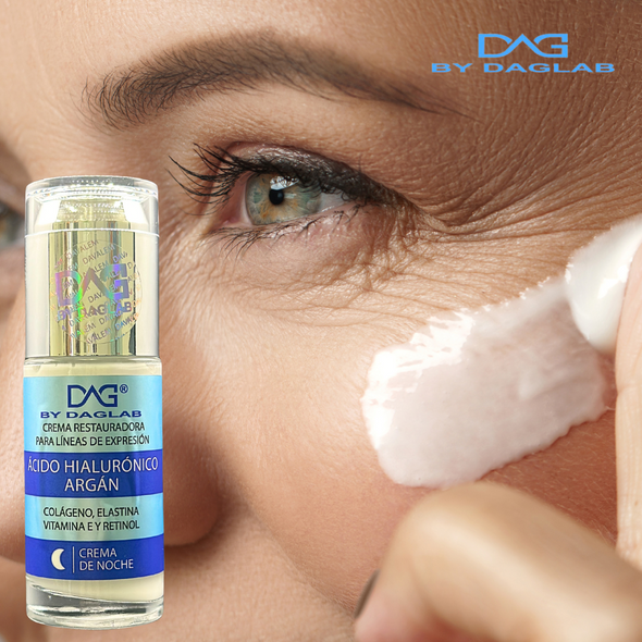 DAG BY DAGLAB Night Cream (1.3 Fl Oz) - Restorative Cream for Expression Lines | Hyaluronic Acid, Argan, Collagen, Elastin, Vitamin E & Retinol | Cosmetic Use After Makeup Removal