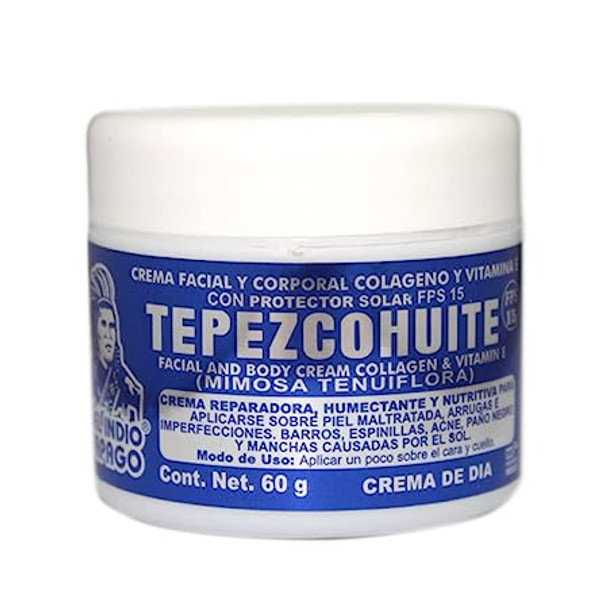Del Indio Papago Tepezcohuite Day Cream (2oz) + Hyaluronic Acid Serum (3.38 Fl Oz)