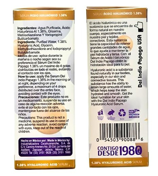 Del Indio Papago Tepezcohuite Day & Night creams (2oz each) + Hyaluronic Acid Serum (3.38 Fl Oz) + Tepezcohuite Soap (125g)