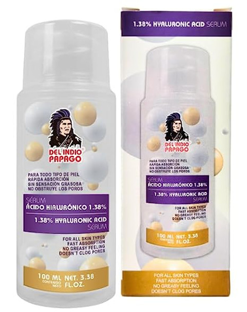 Del Indio Papago Tepezcohuite Day Cream (4oz) + Hyaluronic Acid Serum (3.38 Fl Oz)