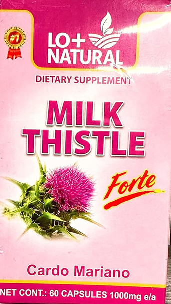 Lo+Natural Cardo Mariano (Milk Thistle): Herbal Support for Health and Liver (60cap)