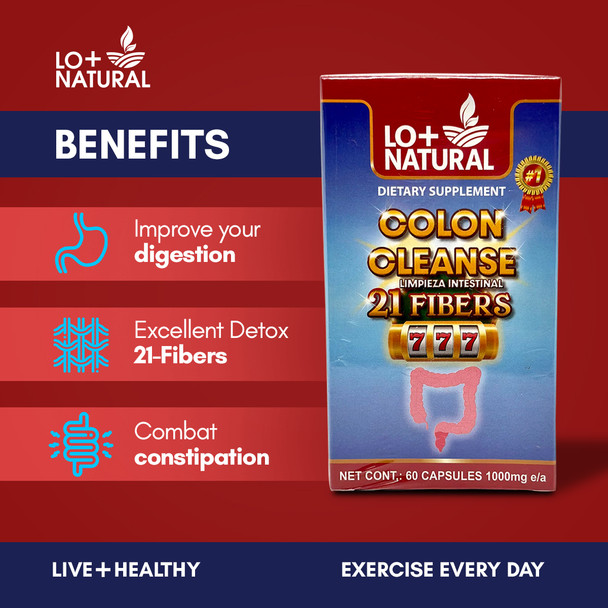 Lo+Natural Colon Cleanser 21 Fibers: Revitalize Your Digestive Health (60cap)