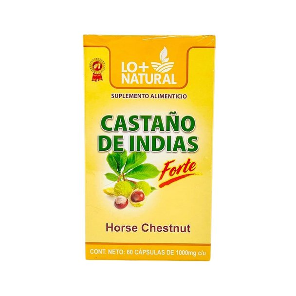 Lo+Natural Horse Chestnut Capsules: Natural Circulation Support/Castaño de Indias (60cap)