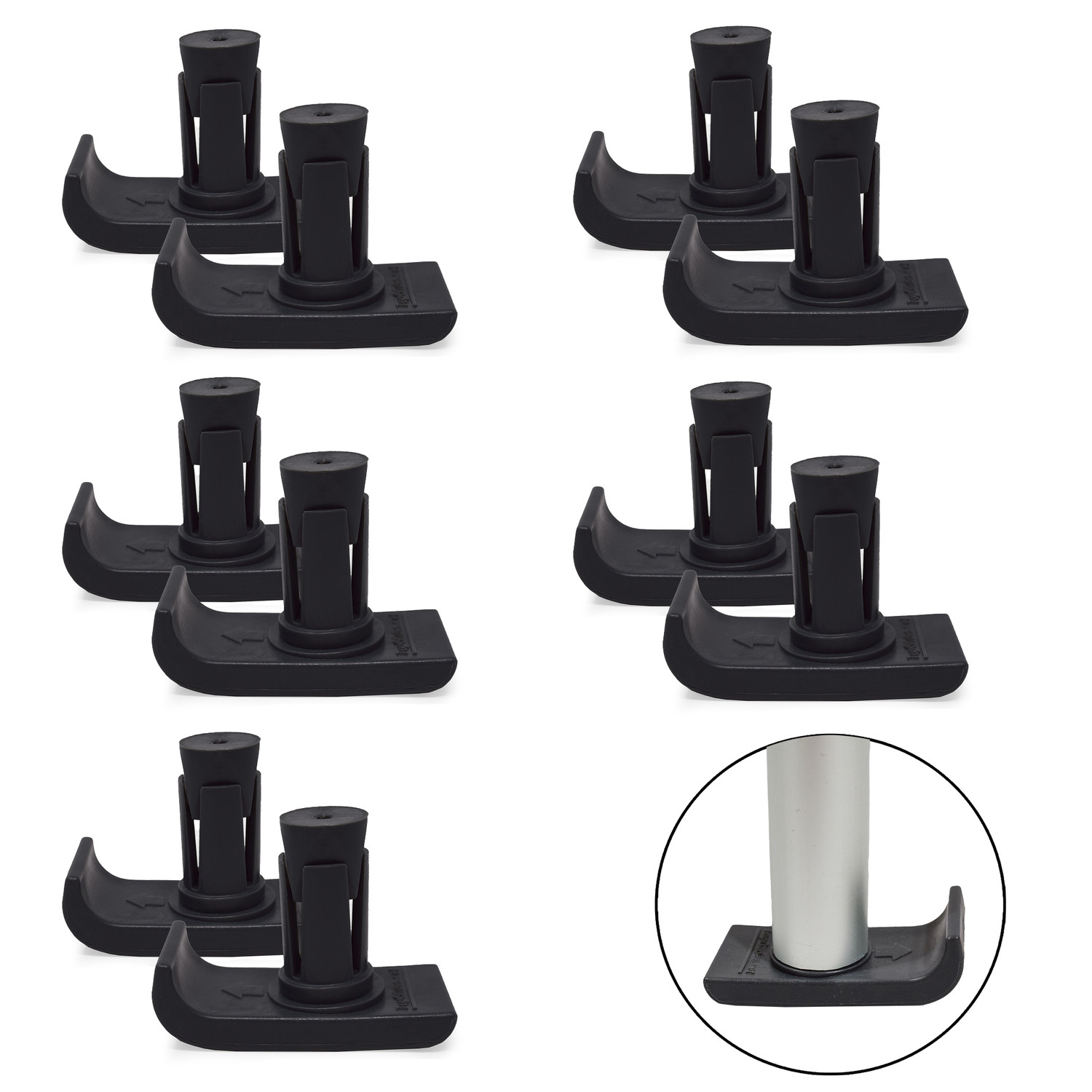 10PCS Top Glides Universal FlexFit Walker Ski Glides - 5 Pairs