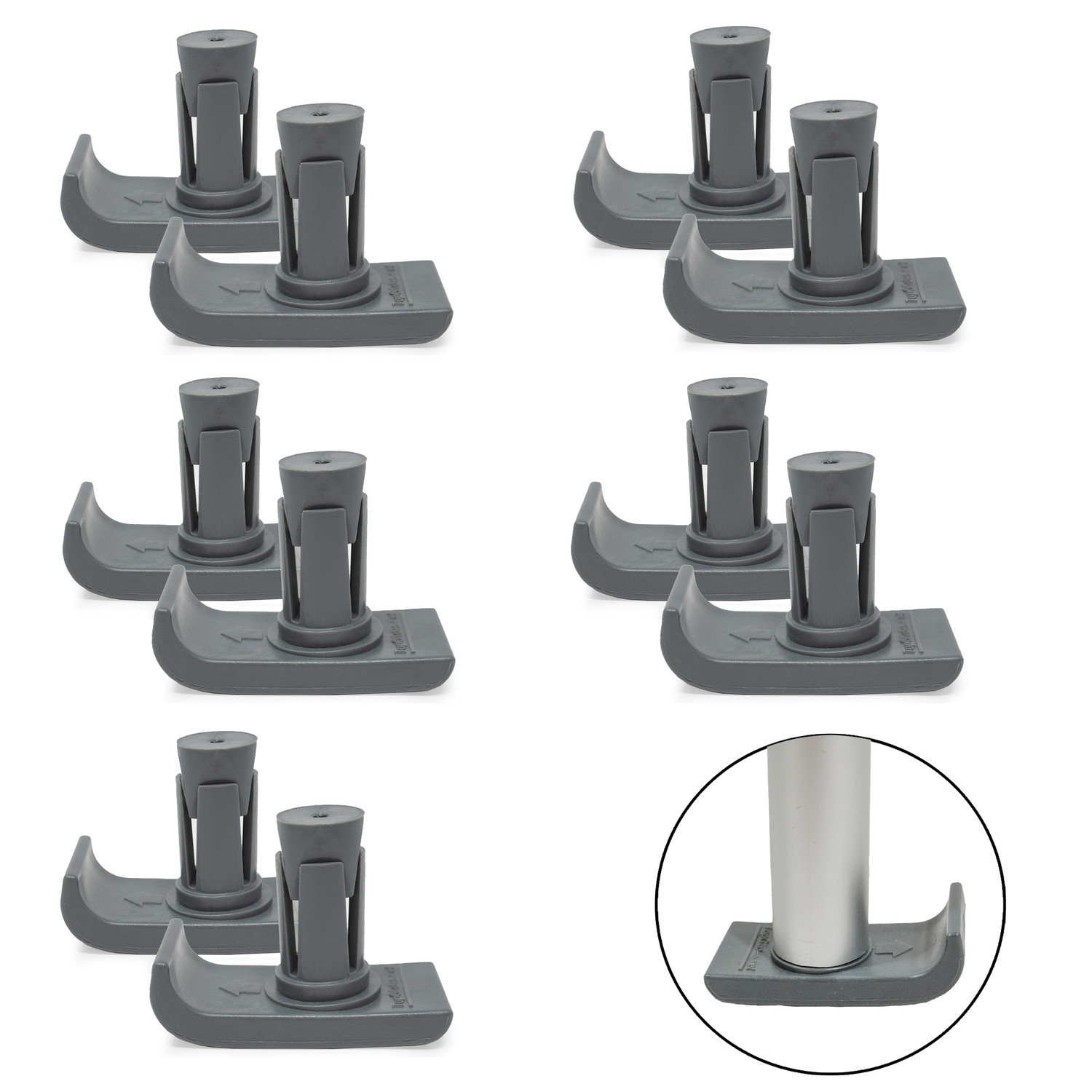 10PCS Top Glides Universal FlexFit Walker Ski Glides - 5 Pairs