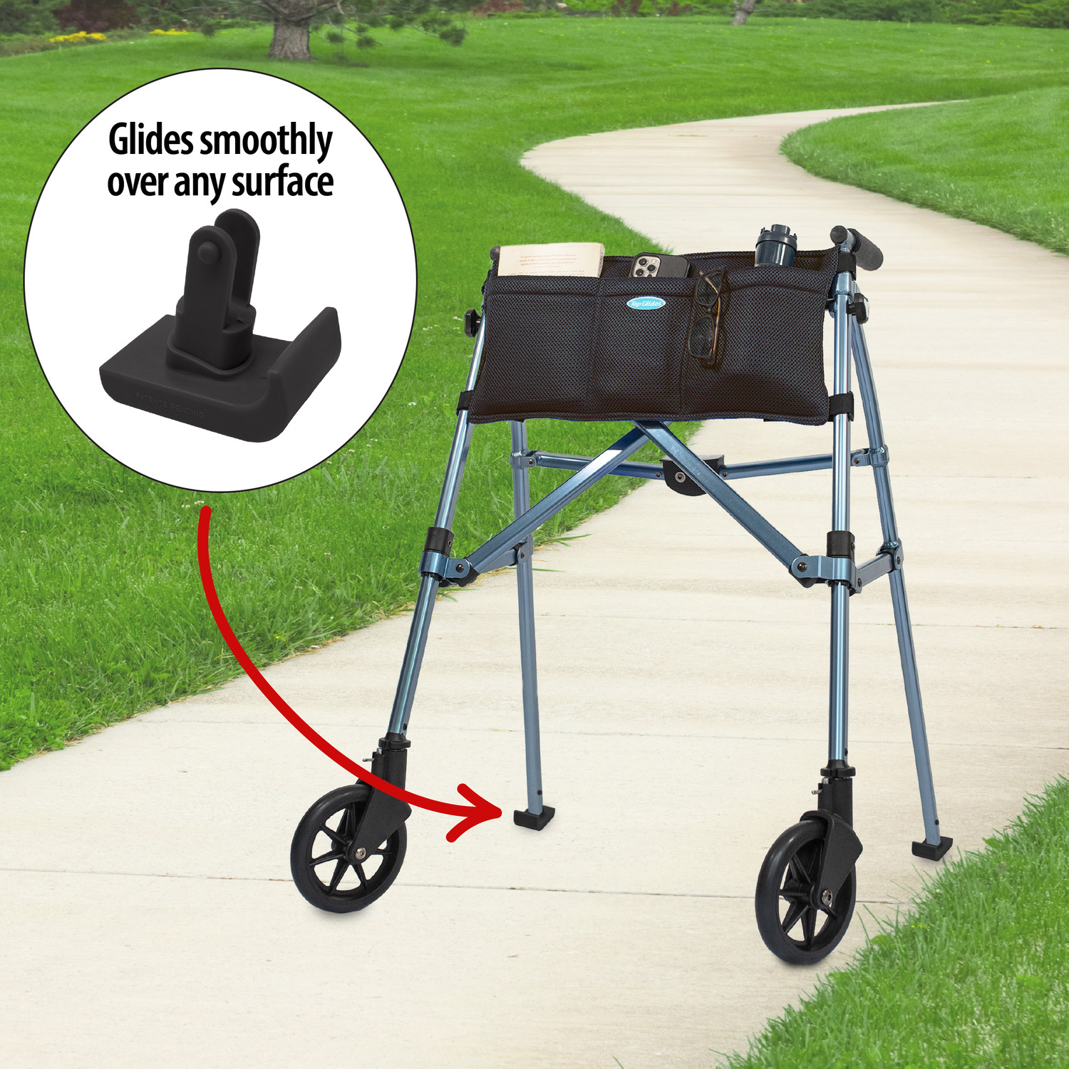 20PCS Top Glides Click & Go Walker Ski Glides for Stander EZ Fold