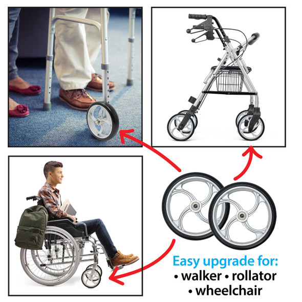 Top Glides Vortex Universal 7 Inch Replacement Wheels Kit - WHEELS ONLY
