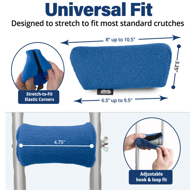 Universal Crutch Underarm Pad + Hand Grip Covers - All Colors