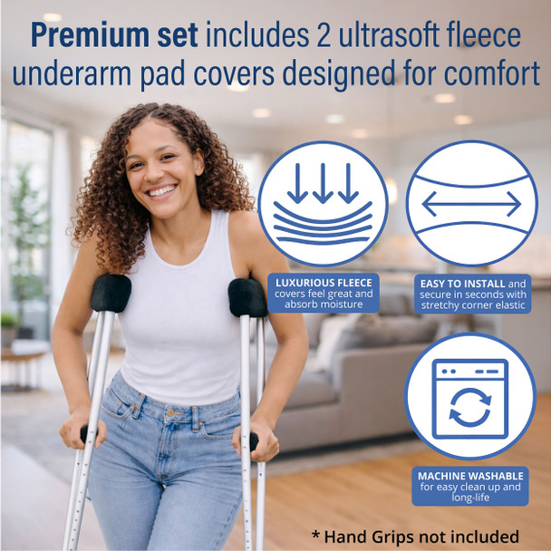 Crutch Comfort Universal Crutch Underarm Pad Covers - All Colors