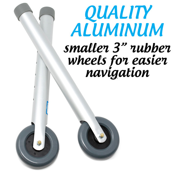 4PCS Top Glides 3 Inch Walker Wheel Kit with FlexFit Walker