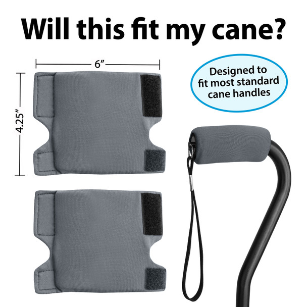 2-Pack Top Glides Cane Grip Covers