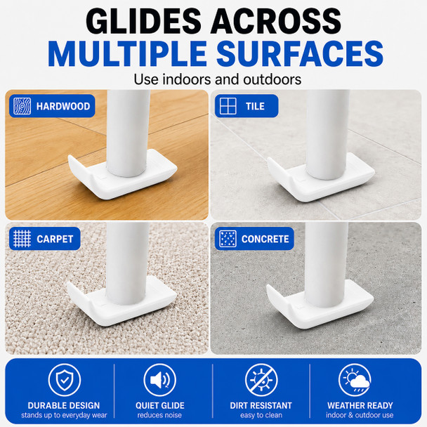 2PCS Top Glides TuffSki Walker Ski Glides - 1 Pair