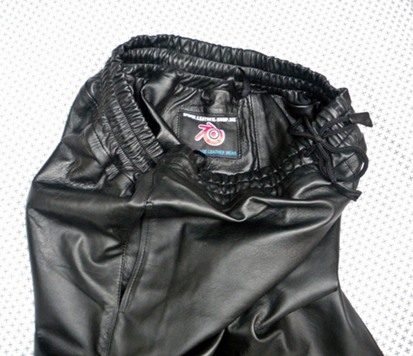 Mens Lambskin Leather Sweat Pants Style LSP010 Leather Lined