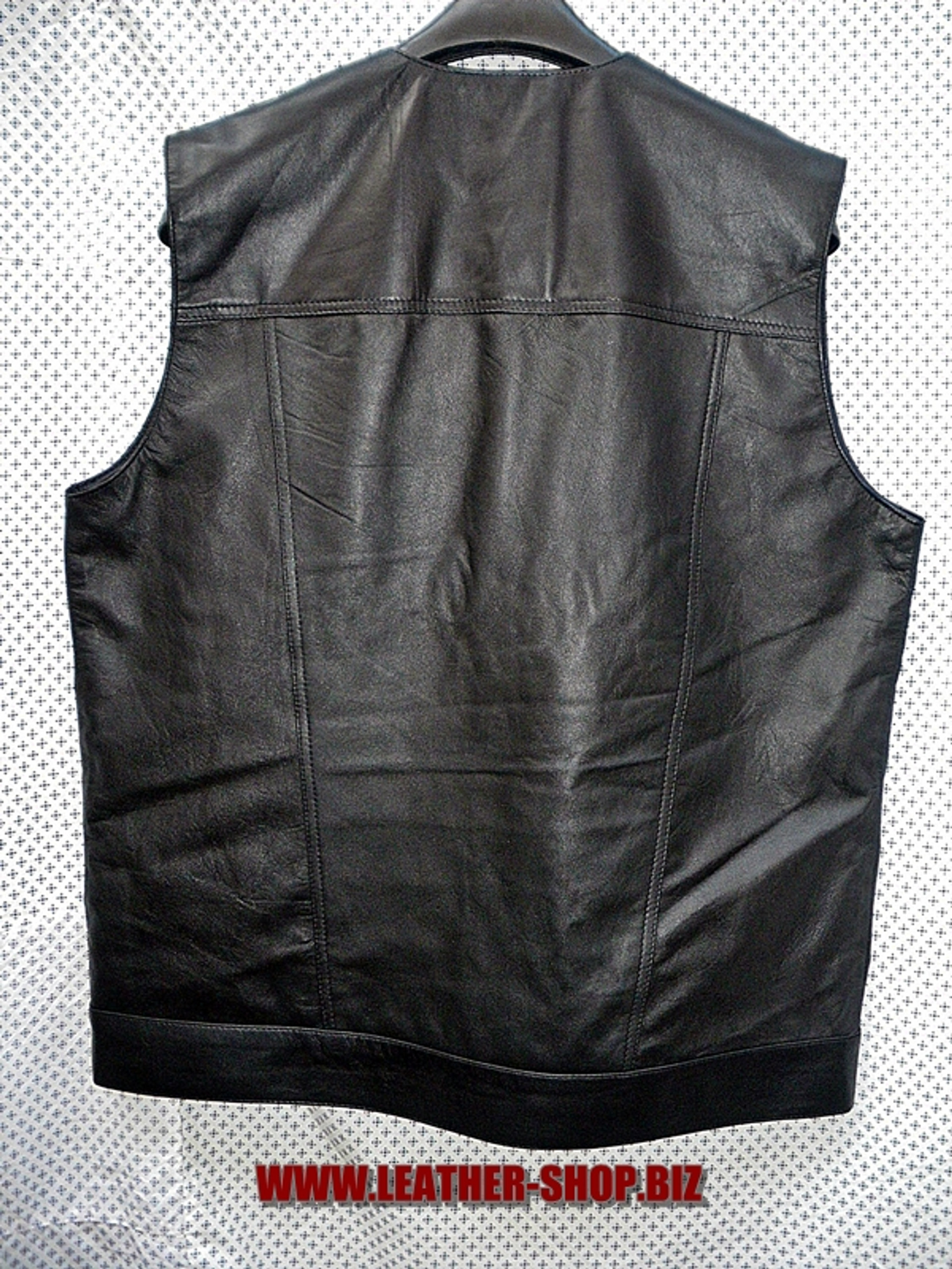 Mens Leather Vest Jeans Style MLV1333 No Collar Order it Now