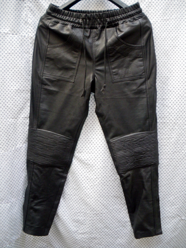 Mens Lambskin Leather Sweat Pants Style LSP010 Leather Lined