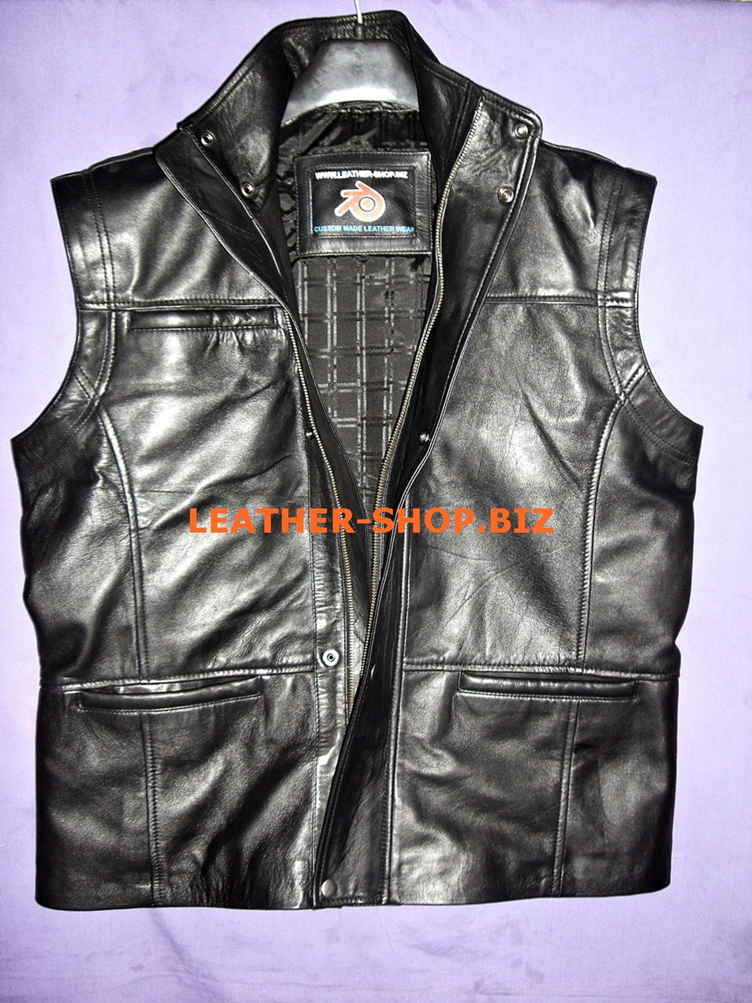 Mens Leather Vest Custom Made Style MLVL10 Buy yours here.
