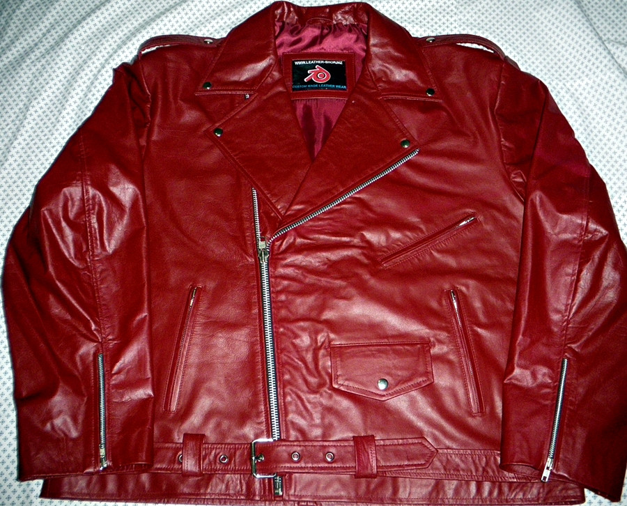 Leather Jacket Biker Style MLJ116 Custom Sizes, Great Price.