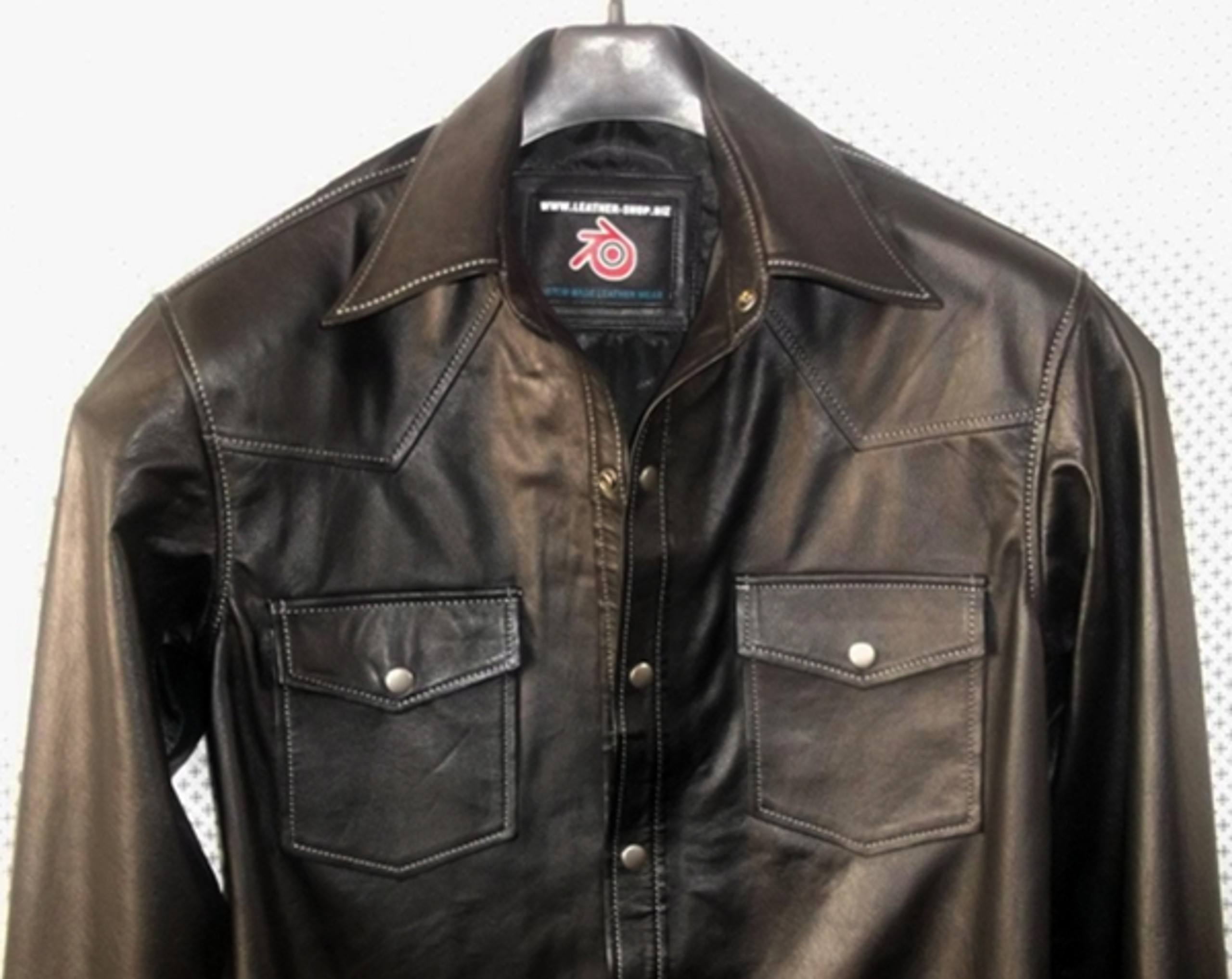 Lambskin Leather Shirt Custom Made Style LS014 for sale