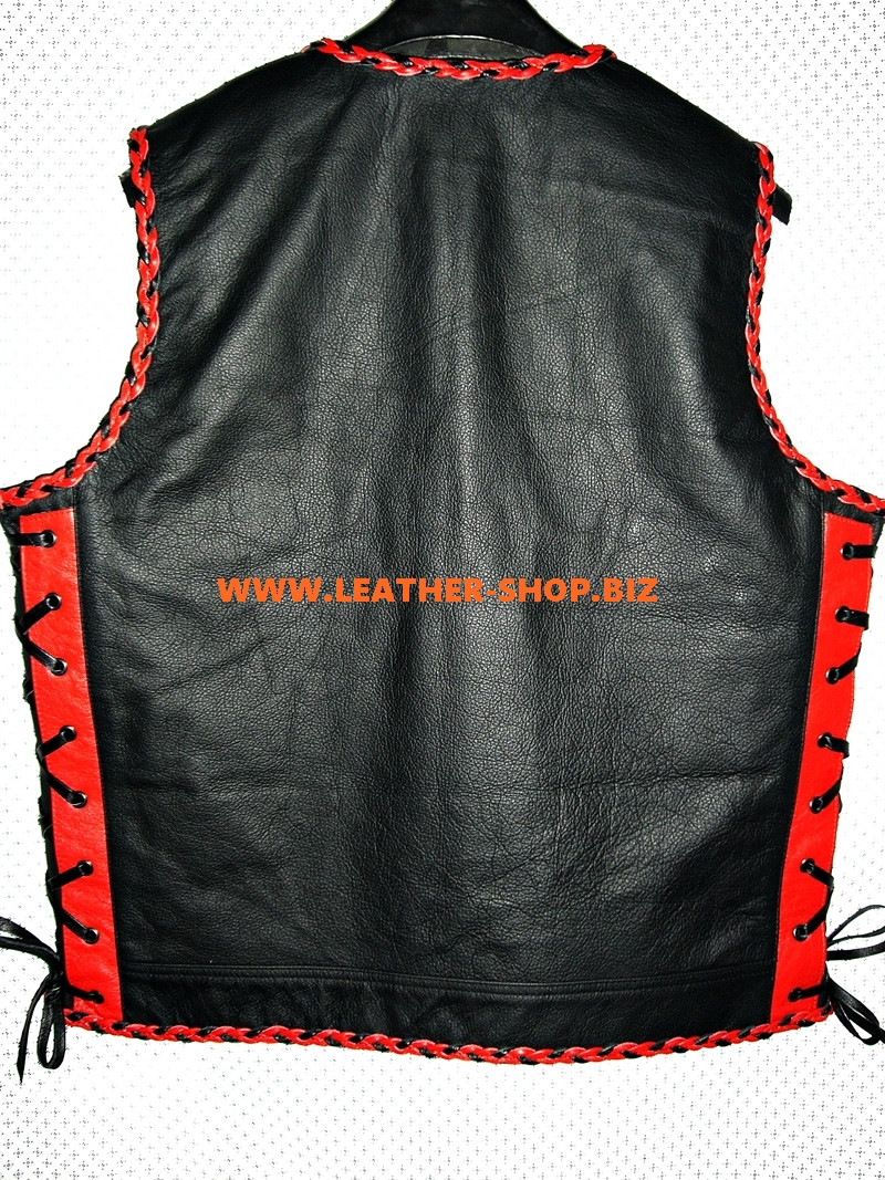 Mens Leather Vest Braided Style MLVB1301 Two Color for Sale.