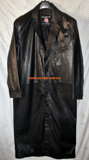 Leather trench coat style MTC610 front