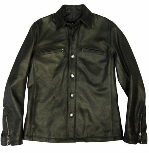 Leather shirt style LS066 www.leather-shop.biz front