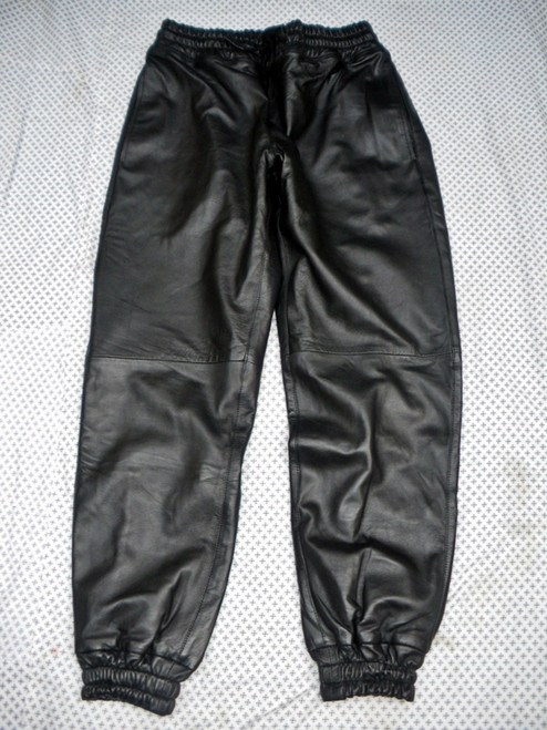 Sweat Pants Leather Lined Style LSP010LL www.leather-shop.biz front