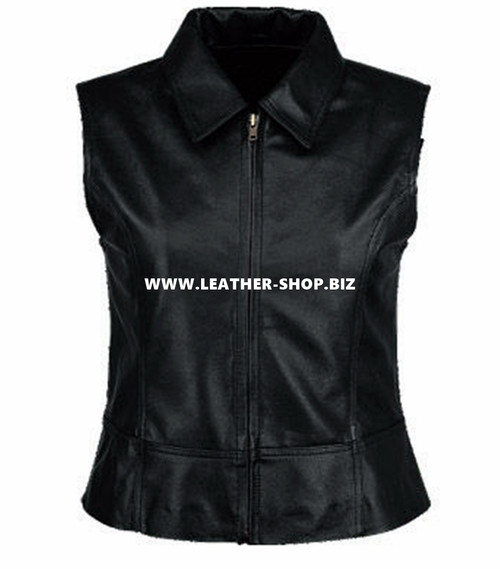 Ladies Leather Vest style WLV1276 front