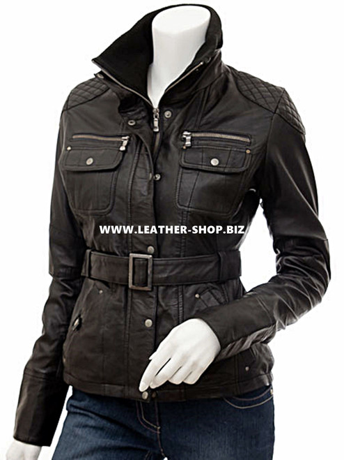 Leather jacket for Ladies custom LLJ604 jacket front.