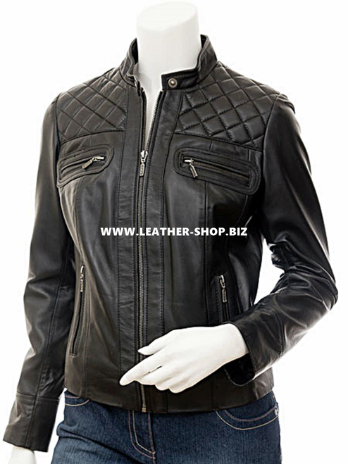 Custom leather jacket for ladies LLJ607 jacket friont picture