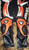 Leather motorcycle suit style MS0035LS orange and black colors front lower half of suit