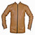 leather shirt LS050Z brown with zippered front and cuffs front of shirt