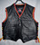 Mens leather vest with braid style MLVB734 Red + Yellow color braid shown your choice of colors, front pic