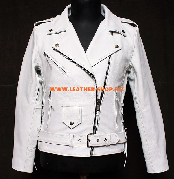 Ladies Leather Jacket Custom Made Biker Style LLJ007 Made In 9 Colors