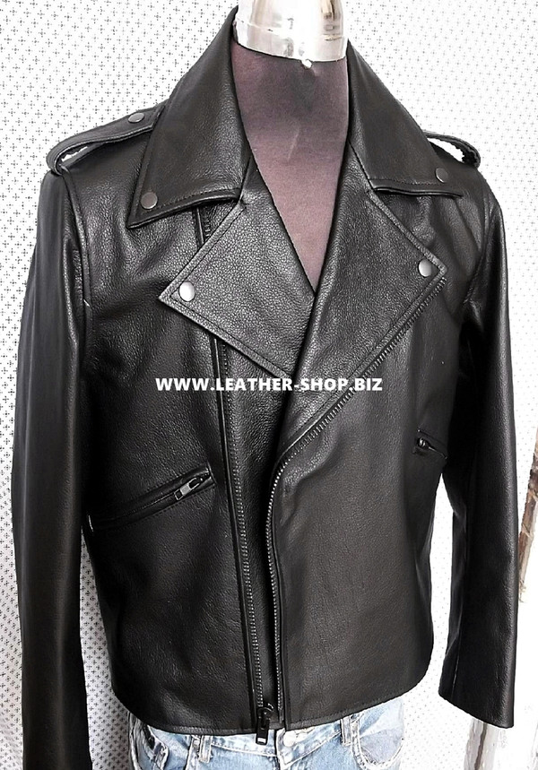 Leather Jacket Biker Style MLJ111 Custom Made In 8 Colors