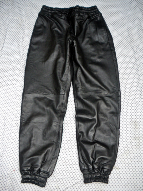 Sweat Pants Leather Lined Style LSP010LL www.leather-shop.biz front pic