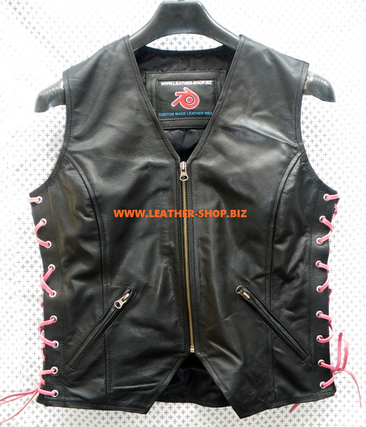 Ladies Leather Vest style WLV1208 custom-made front
