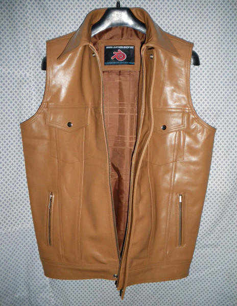 Long Leather Vest Custom-Made Style MLVL15 available in 9 colors