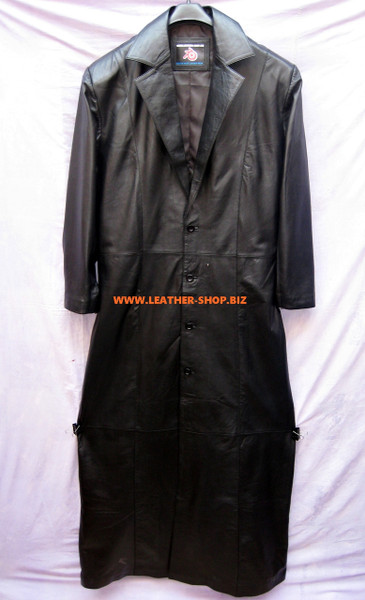 Leather Trench Coat Undertaker Style MTC666 front