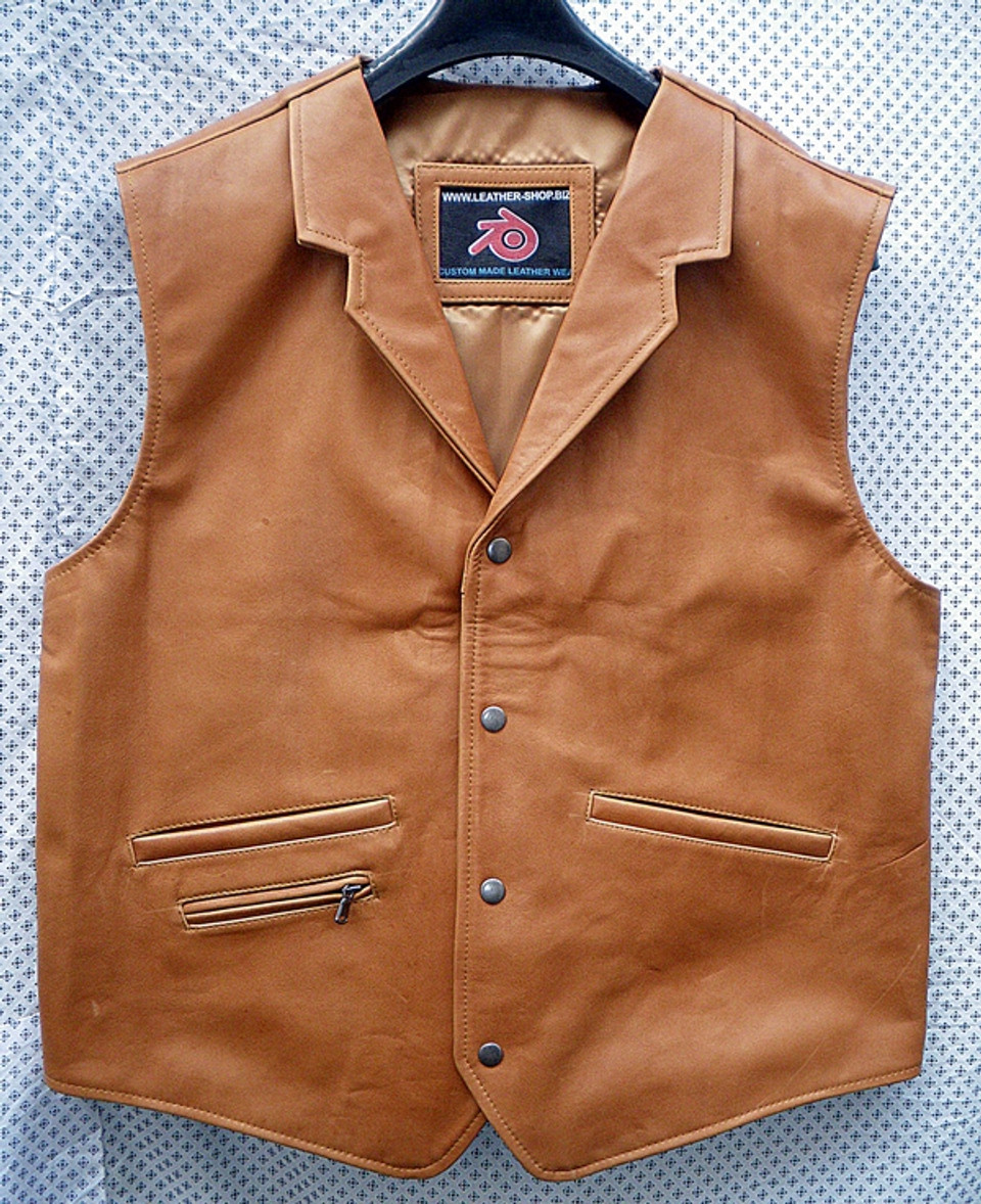Mens Leather Vest Western Style MLV85 9 Colors, all sizes