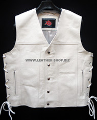 Mens Leather Vest Style MLV1340 no seams on back