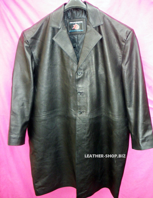 Leather Long Coat Style MLC542 Custom, Available In 9 Colors