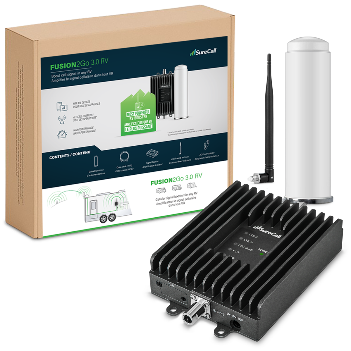 SureCall Fusion2Go 3.0 RV In-Vehicle Cell Phone Signal-Booster Kit
