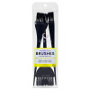COLORTRAK FEATHER BRISTLES BRUSHES 3PK BLK