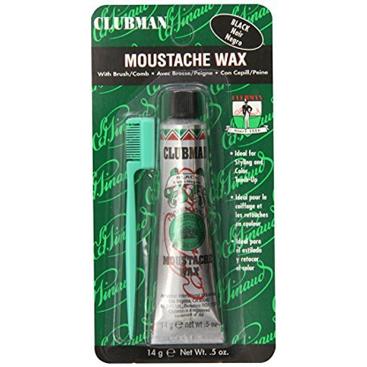 CLUBMAN PINAUD MOUSTACHE WAX W/ BRUSH BLK 0.5 FL OZ